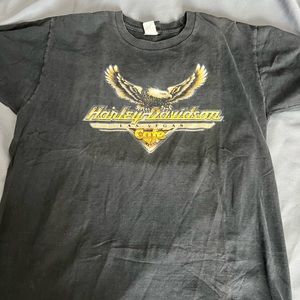 Harley-Davidson Black and Gold Short Sleeve Tee